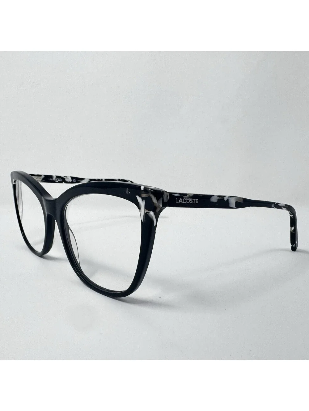 Lacoste L2884 001 Black White Marble Eyeglass Frames Only 57-20-145